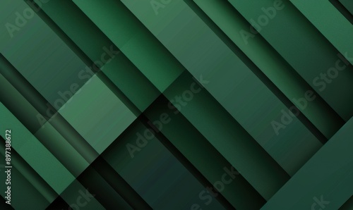 Abstract green geometric background with overlapping layers.