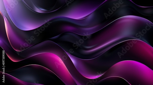 Flowing purple waves abstract background, perfect for technology, luxury, or design projects