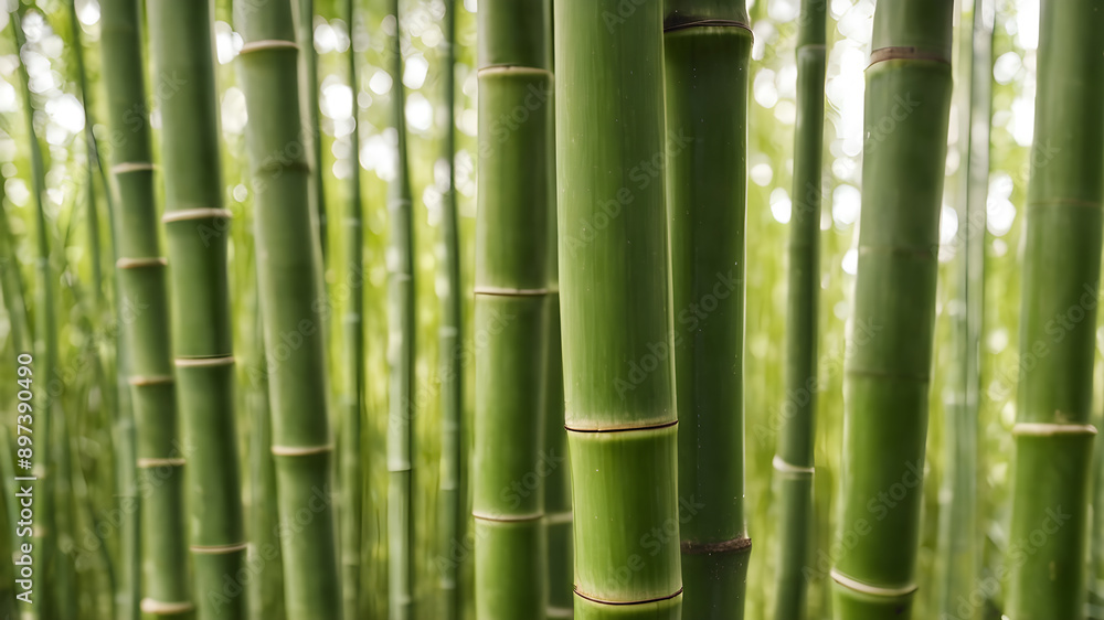 Bamboo stalks with visible joints and texture. Generative AI Bamboo stalks with visible joints and texture. Generative AI