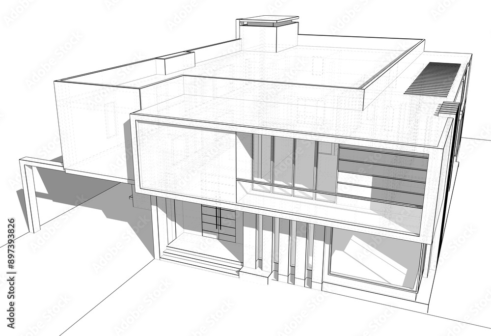 3d rendering of a modern building 3d rendering of a modern building