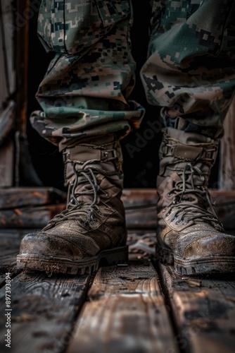 Military Boots Close Up