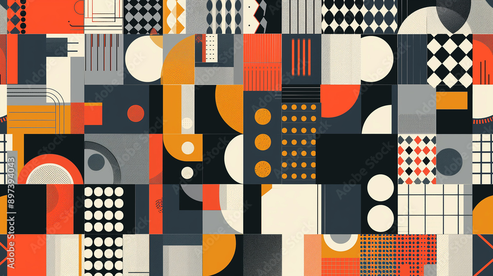 © ceren - Abstract Geometric Pattern with Retro Colors