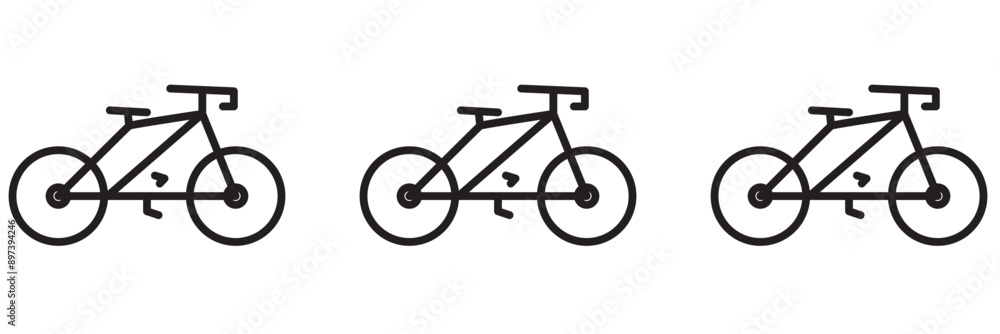 A set of bicycle parking place icons. A sign allowing cycling and its parking on a special territory. A set of bicycle parking place icons. A sign allowing cycling and its parking on a special territory.