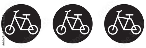 A bicycle icon for an urban environment. A modern bike, a set of icons. Bicycle parking on a special territory. 