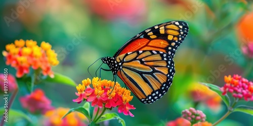 Monarch Butterfly on Flower,