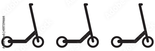 A set of bicycle parking place icons. A sign allowing cycling and its parking on a special territory.