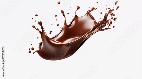 chocolate splash isolated on transparent background - food, drink, lifestyle, diet design element PBG cutout