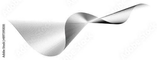 The dotted halftone texture and sound wave lines evoke movement and rhythm, creating an abstract, dynamic pattern of visual and auditory harmony