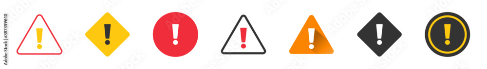 Warning colorful line icons set. Attention, notice, danger, exclamation mark, vector sign, symbol. Isolated on a white background. Pixel perfect. Editable stroke. 64x64. Warning colorful line icons set. Attention, notice, danger, exclamation mark, vector sign, symbol. Isolated on a white background. Pixel perfect. Editable stroke. 64x64.