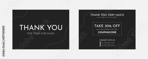 thank you card template design. thank you card for your customers or clients