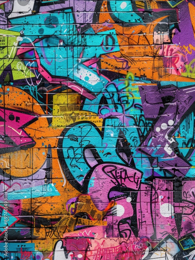 Graffiti Wall with Fire Hydrant Graffiti Wall with Fire Hydrant