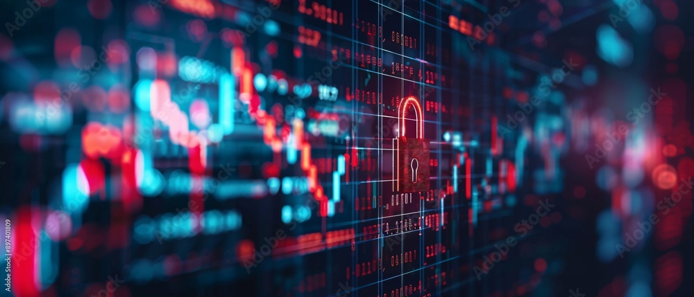 Secure Investment Strategies Lock Symbol on Digital Stock Chart Ensuring Financial Data Protection Secure Investment Strategies Lock Symbol on Digital Stock Chart Ensuring Financial Data Protection