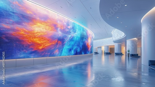 Abstract Art in Modern Lobby