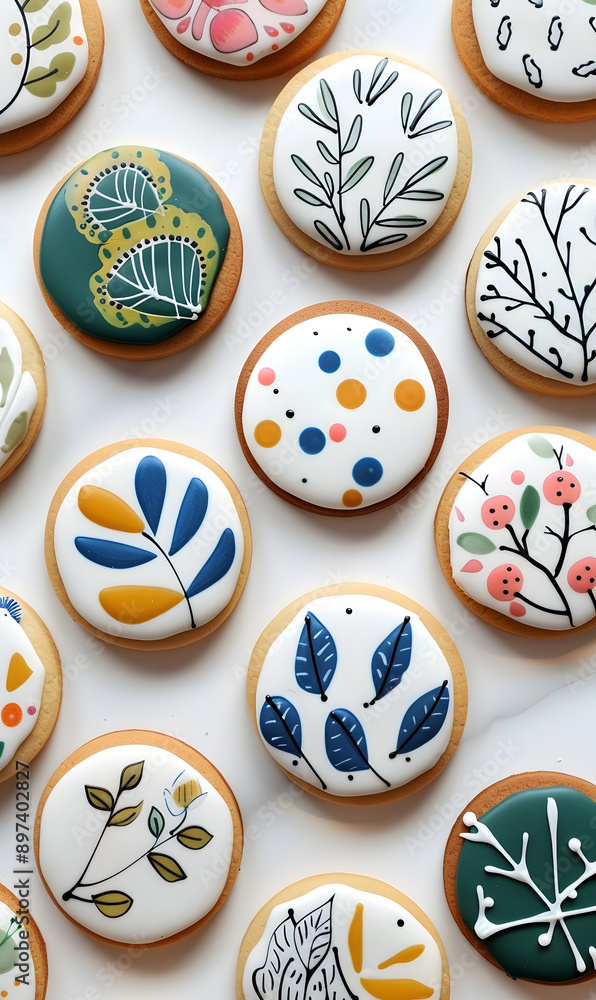 cookies and bread in an illustrator doodle graphic style cookies and bread in an illustrator doodle graphic style