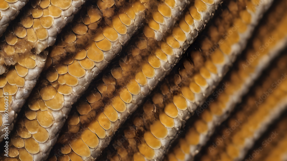 Close-up of a snake's scales with detailed texture. Generative AI Close-up of a snake's scales with detailed texture. Generative AI