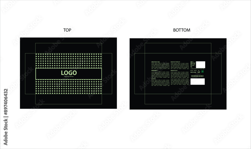 Packaging design, luxury perfume gift box with die line . Illustration vector. Packaging design, luxury perfume gift box with die line . Illustration vector.