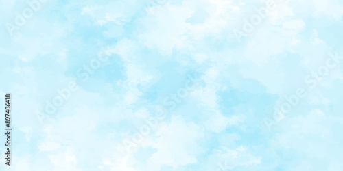 Blue sky with cloud .Beautiful blue sky with white clouds .bright cloud cover in the sun calm clear winter air background .gradient light white background.	