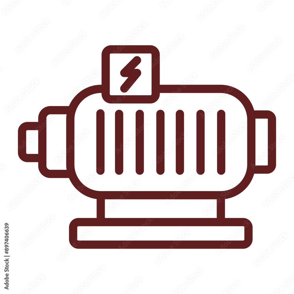 Motor Vector Line Maroon Icon Design Motor Vector Line Maroon Icon Design
