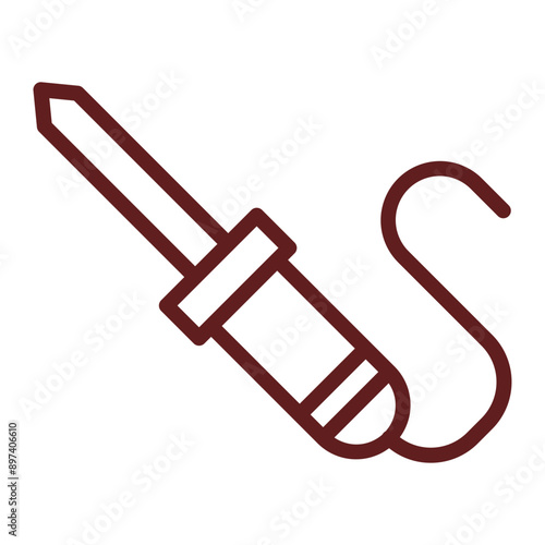 Soldering Vector Line Maroon Icon Design