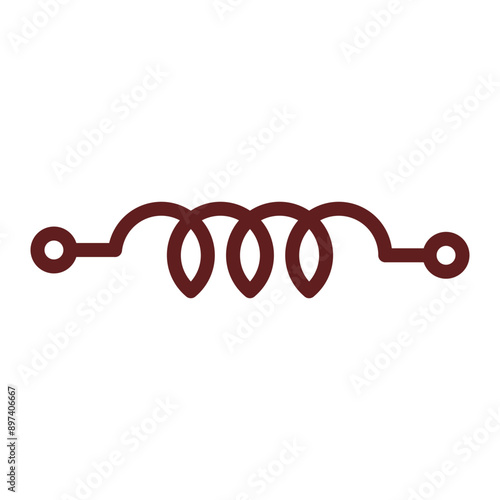 Inductor Vector Line Maroon Icon Design