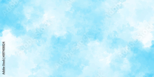 Blue sky with cloud .Beautiful blue sky with white clouds .bright cloud cover in the sun calm clear winter air background .gradient light white background.	