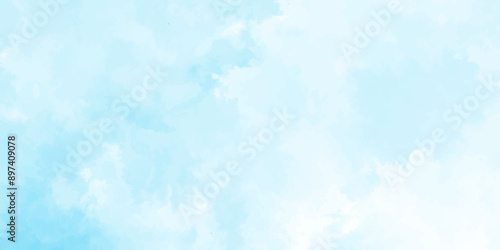Blue sky with cloud .Beautiful blue sky with white clouds .bright cloud cover in the sun calm clear winter air background .gradient light white background.	