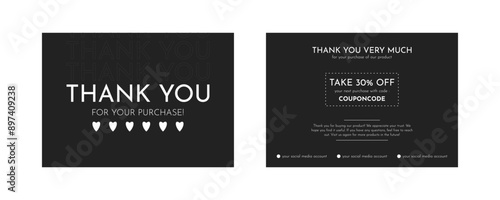 thank you card template design. thank you card for your customers or clients