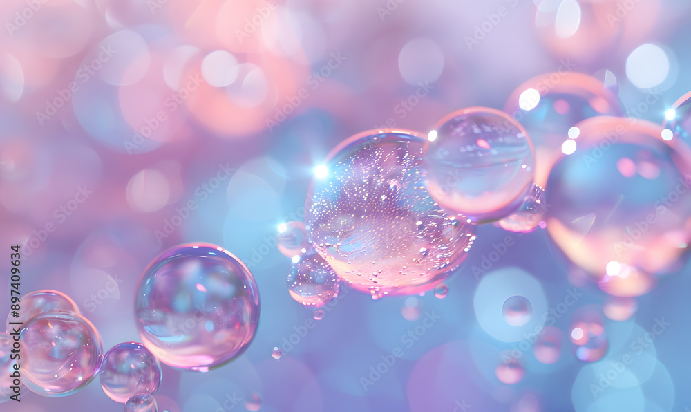 oil bubbles floating against a light background. The bubbles are semi-transparent with a reflective quality oil bubbles floating against a light background. The bubbles are semi-transparent with a reflective quality