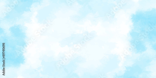 Blue sky with cloud .Beautiful blue sky with white clouds .bright cloud cover in the sun calm clear winter air background .gradient light white background.	