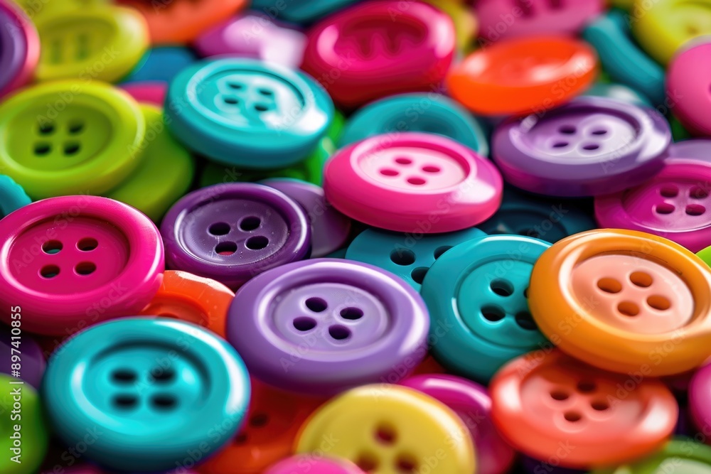 Stacked colorful buttons