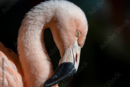 The Chilean Flamingo (Phoenicopterus chilensis). photo