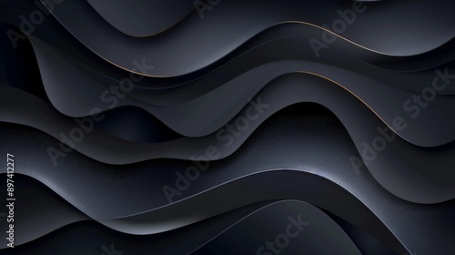 Elegant and luxurious abstract black background with smooth lines, perfect for website headers and presentations