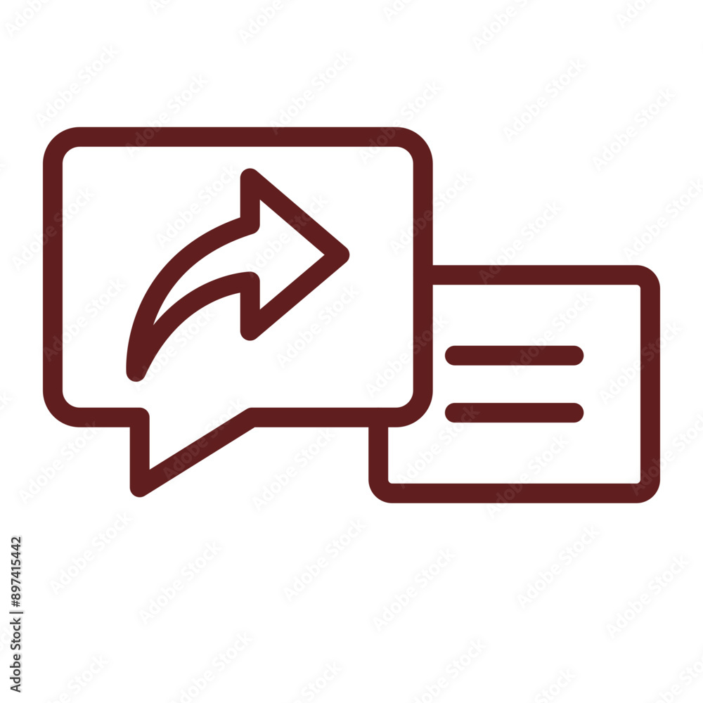 Forward Message Vector Line Maroon Icon Design Forward Message Vector Line Maroon Icon Design