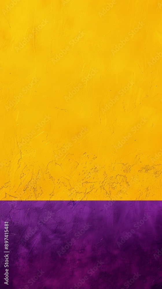 Naklejka premium Vivid yellow and purple textured background with copy space, suitable for a variety of design projects. The contrasting colors create a bold and eye-catching effect