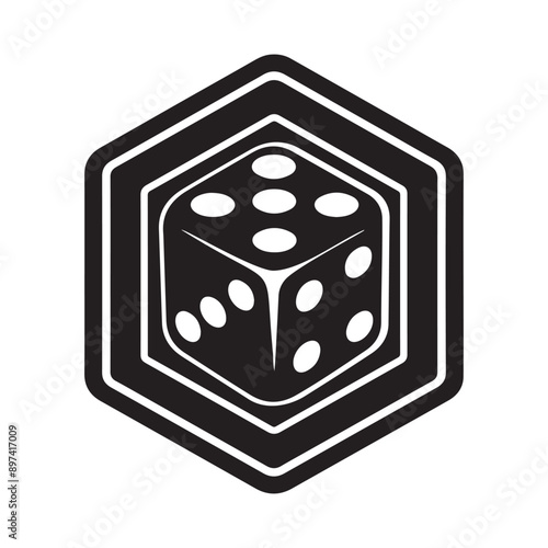 Dice Vector illustration. dice on black logo design art vector.