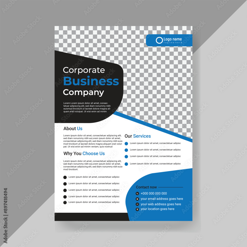 Modern A4 size flyer design with orange, black and white color or creative brochure template design for marketing, business proposal, promotion, advertise, publication, cover page. Modern A4 size flyer design with orange, black and white color or creative brochure template design for marketing, business proposal, promotion, advertise, publication, cover page.