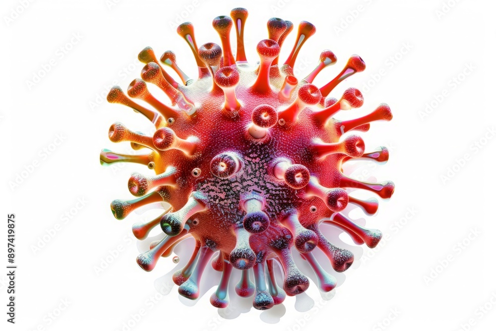 Photorealistic Debut of SARS-CoV-2: A Close-up on the Viruses Resplendent on a Vibrant White Background, Revealing the Intricate Details of the Pandemic Pathogen Photorealistic Debut of SARS-CoV-2: A Close-up on the Viruses Resplendent on a Vibrant White Background, Revealing the Intricate Details of the Pandemic Pathogen
