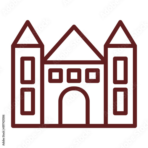 Luxury Vector Line Maroon Icon Design