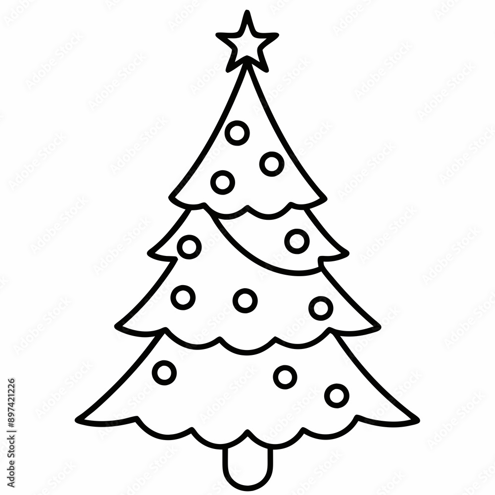 Stunning vector illustration of a Christmas tree on a white background ideal for holiday projects Stunning vector illustration of a Christmas tree on a white background ideal for holiday projects