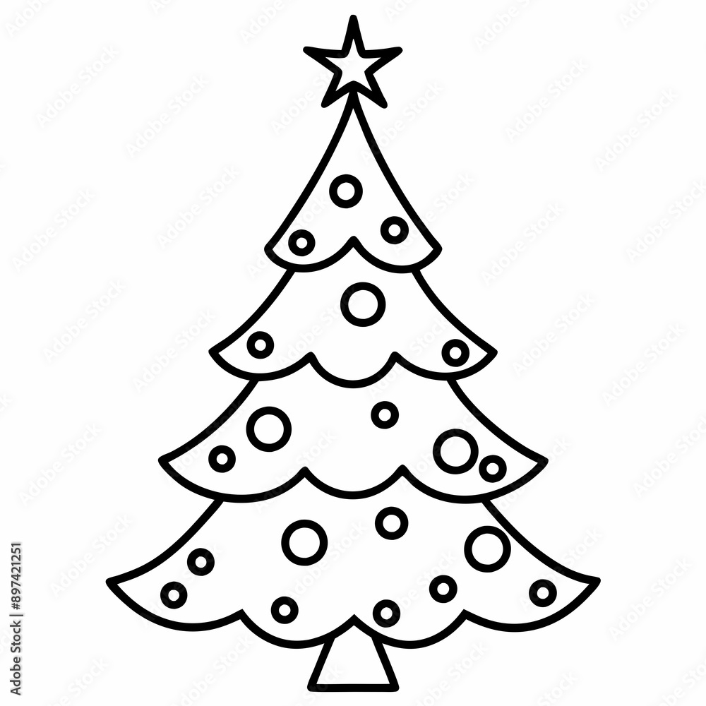 Stunning vector illustration of a Christmas tree on a white background ideal for holiday projects Stunning vector illustration of a Christmas tree on a white background ideal for holiday projects