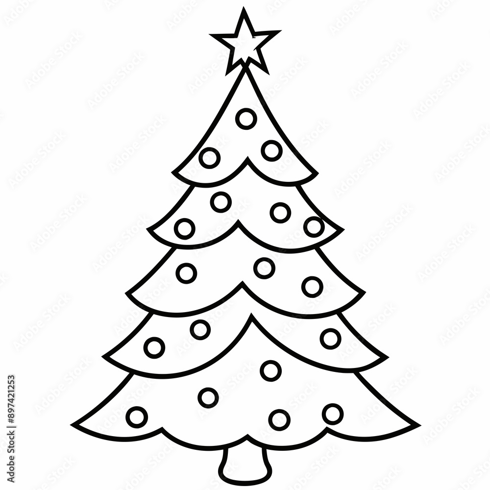 Stunning vector illustration of a Christmas tree on a white background ideal for holiday projects Stunning vector illustration of a Christmas tree on a white background ideal for holiday projects