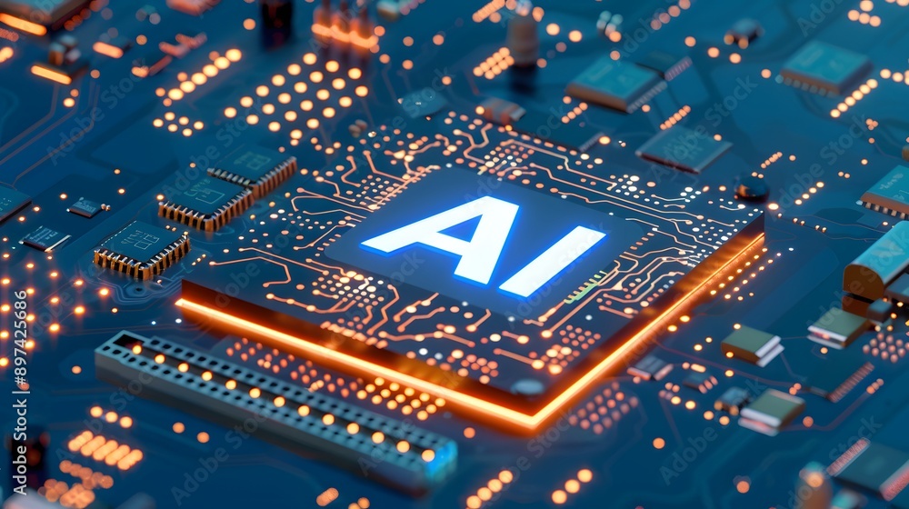 AI datum symbol technology concepts. An innovation of futuristic showing on circuit board. AI datum symbol technology concepts. An innovation of futuristic showing on circuit board.