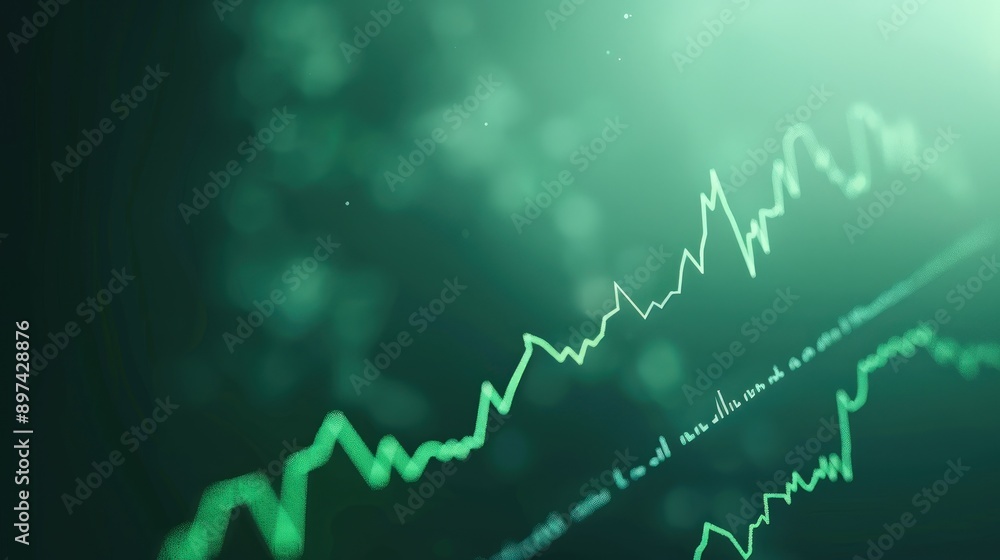 Clean line graph on soft green background, steady rise, market growth representation, modern minimalism Clean line graph on soft green background, steady rise, market growth representation, modern minimalism