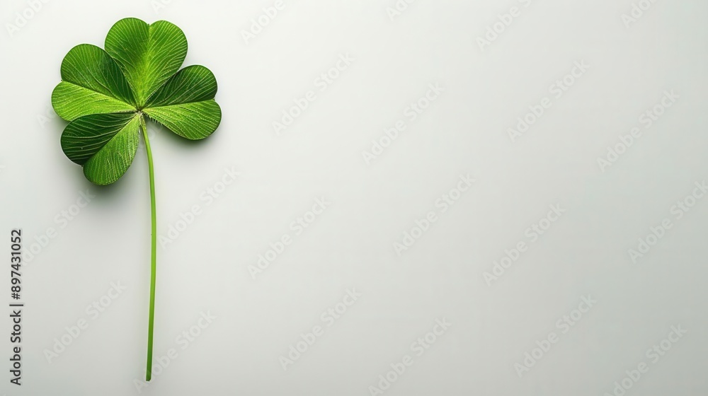 Fourleaf clover, isolated, generative AI, crisp details, white background, vibrant green Fourleaf clover, isolated, generative AI, crisp details, white background, vibrant green