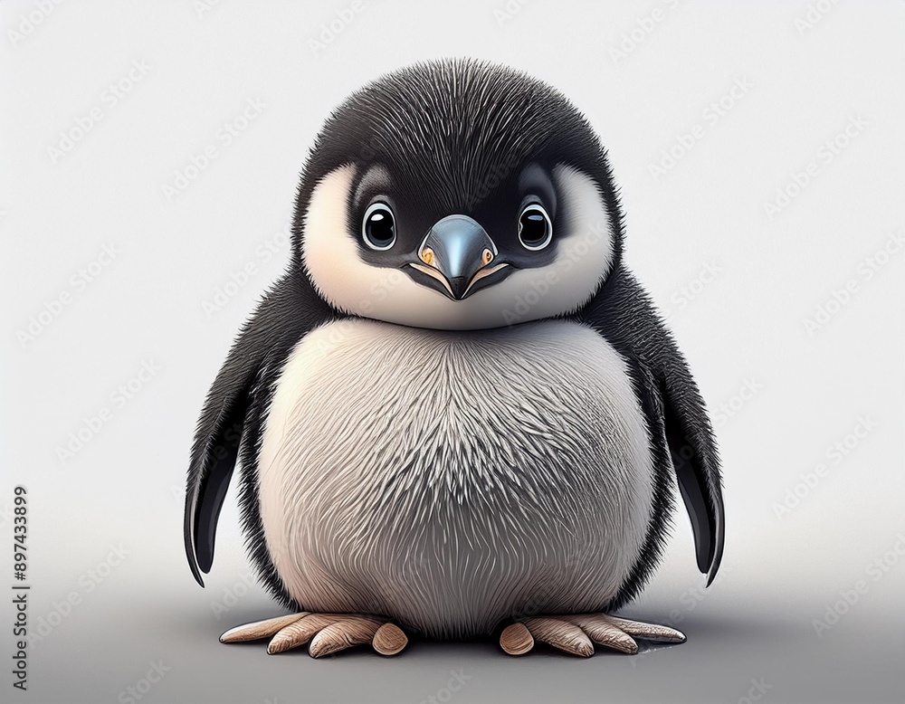 Cute, chubby baby penguin standing with a curious expression. It can be used for educational materials, children's books, posters, and merchandise. Cute, chubby baby penguin standing with a curious expression. It can be used for educational materials, children's books, posters, and merchandise.