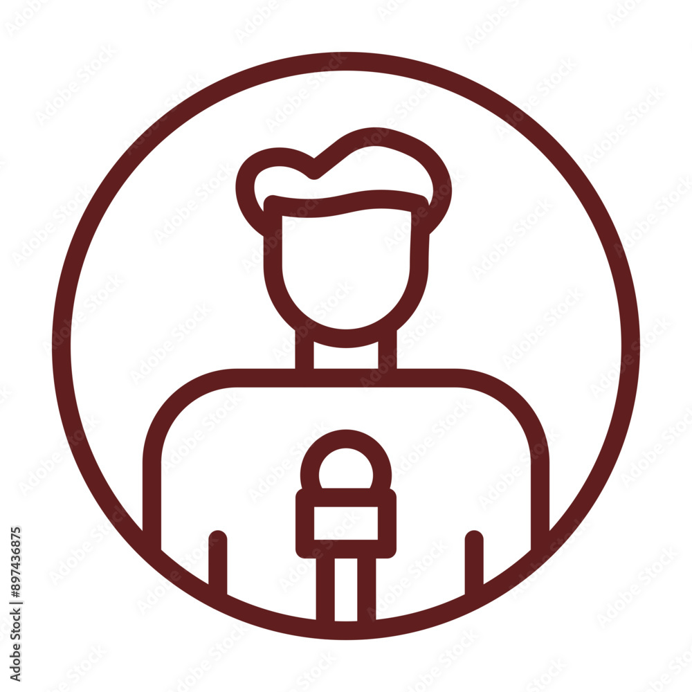 Journalist Vector Line Maroon Icon Design Journalist Vector Line Maroon Icon Design