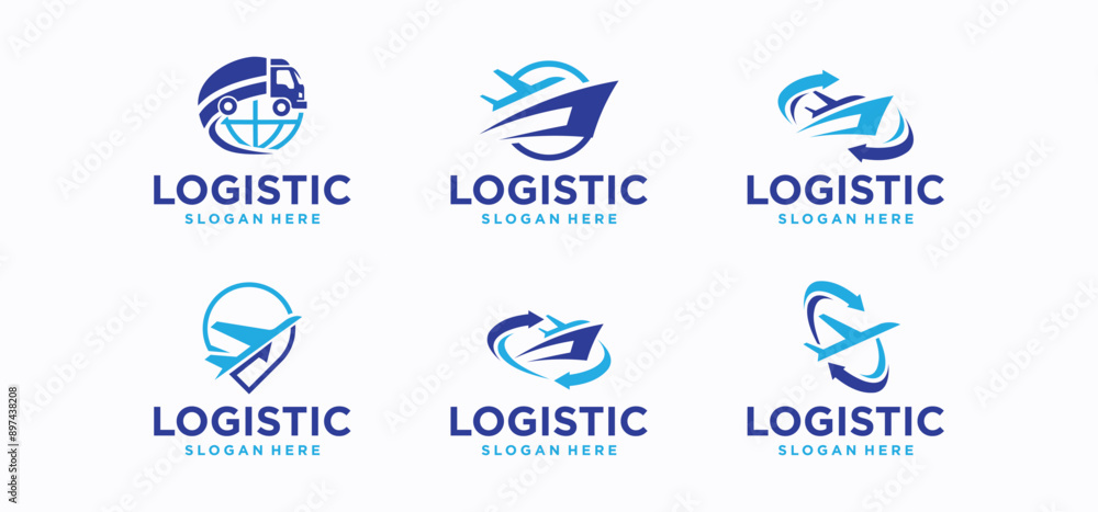 Logistics logo illustration with the latest concept, goods delivery company logo design Logistics logo illustration with the latest concept, goods delivery company logo design