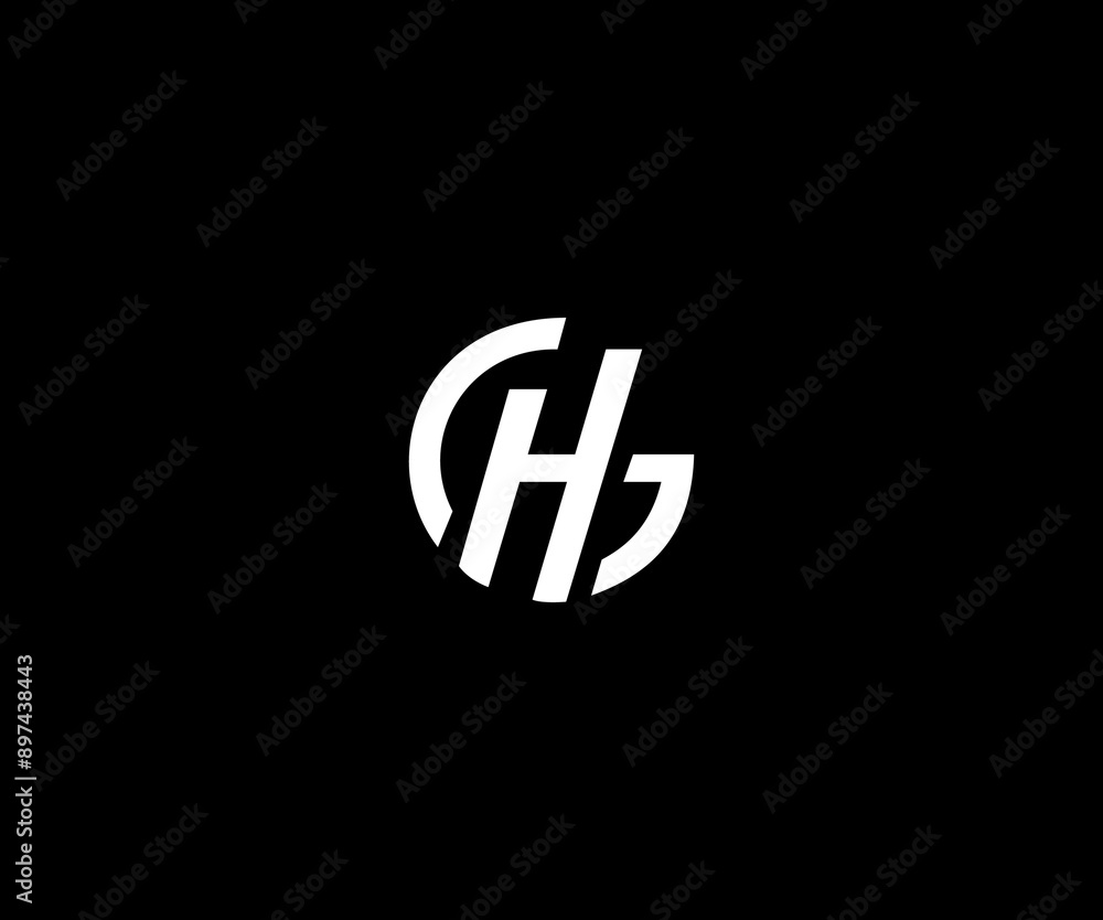 GH HG letter circle simple clean logo design GH HG letter circle simple clean logo design