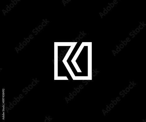 K letter box simple logo design