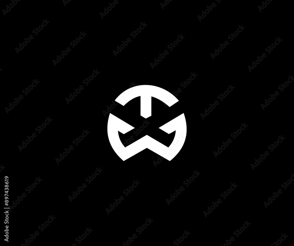 TW WT letter circle minimal logo design TW WT letter circle minimal logo design
